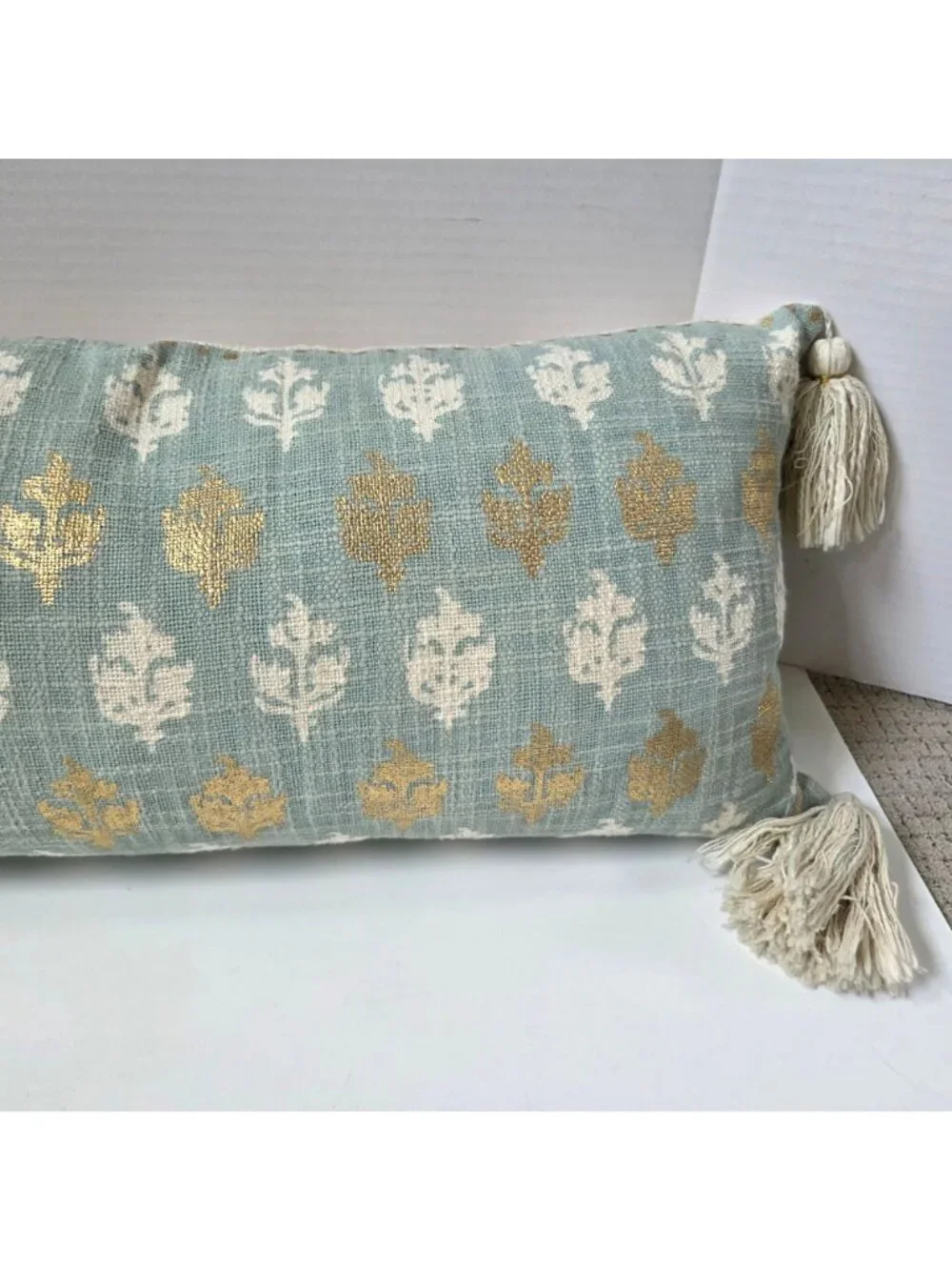 Anthropologie Pillow Blue Metallic 12